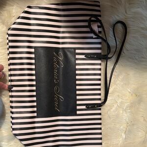 Victoria's Secret Pink and Black Striped Tote